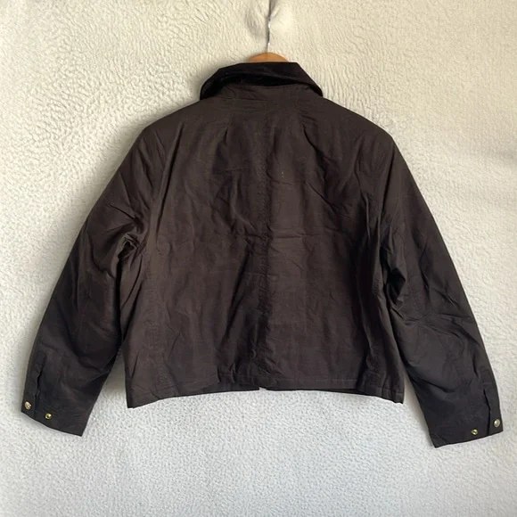 J. Crew Short Barn Jacket in English ripstop cotton Womens Medium Moss Brown - Picture 7 of 10